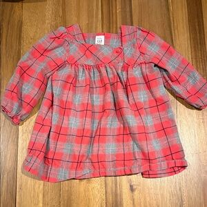 GAP Kids Plaid Blouse in Red and Gray